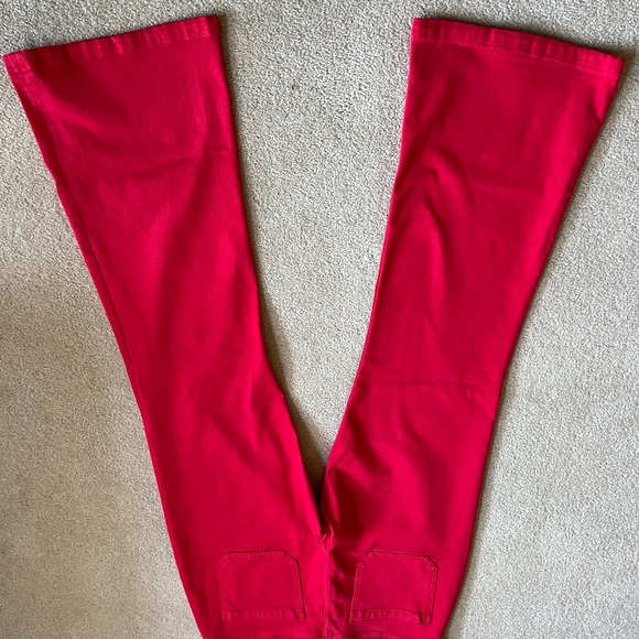 Women's Red Flared Jeans - Picture 4 of 4